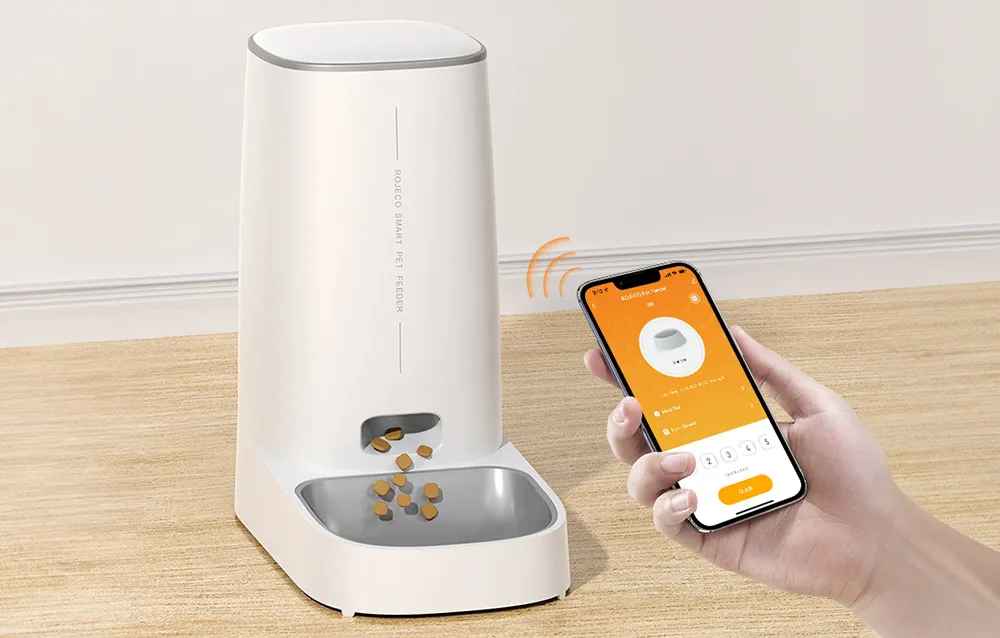 Inteligentny dozownik karmy Rojeco 4L Automatic Pet Feeder WiFi Version with Single Bowl