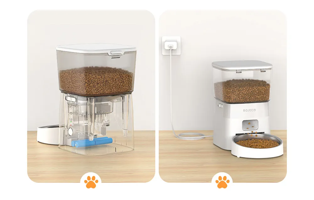 Inteligentny dozownik karmy Rojeco 2L Pet Feeder WiFi Version czarny