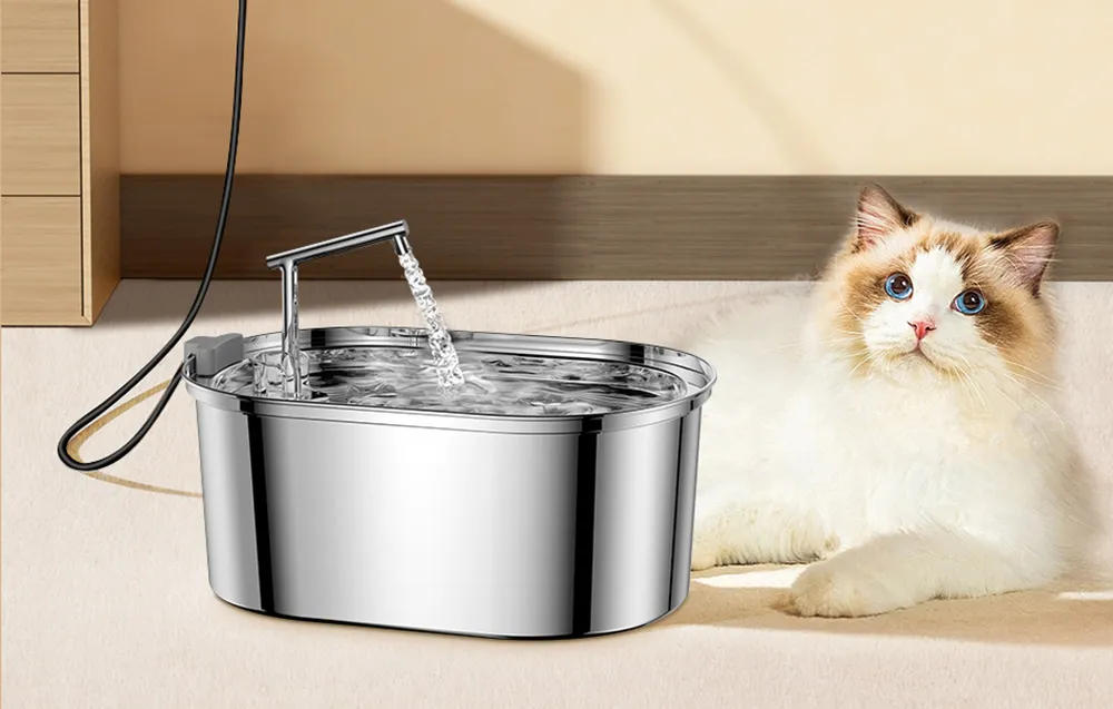 Fontanna / poidło ze stali nierdzewnej dla psa i kota 3.2l Rojeco